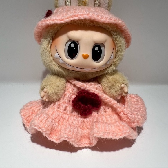 [BUNDLE OF 2] Labubu Handmade Custom Have a Seat Clothes Dress Hat Purse Set - Picture 9 of 12